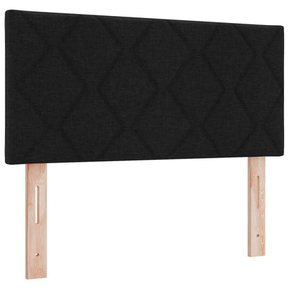 Boxspringbett mit Matratze und LED Schwarz 90 x 190 cm Stoff