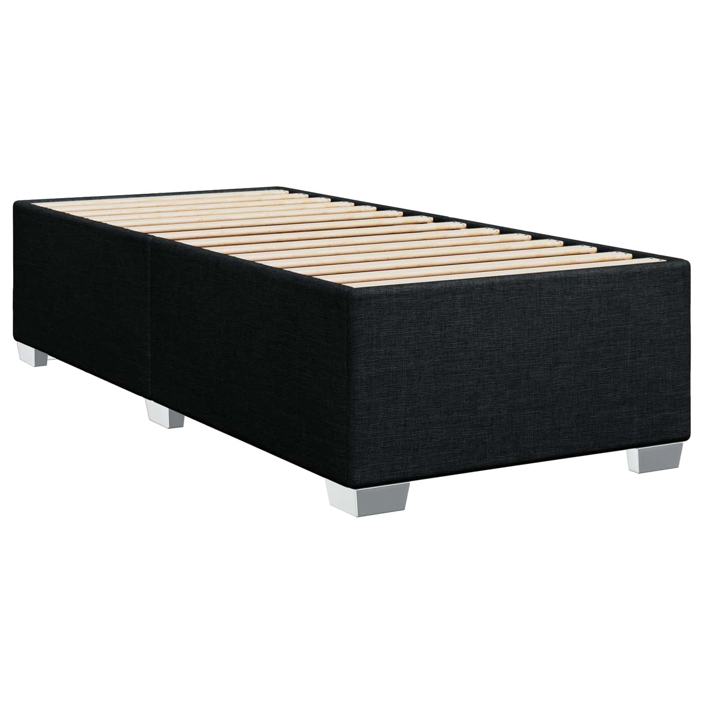 Boxspringbett mit Matratze und LED Schwarz 90 x 190 cm Stoff