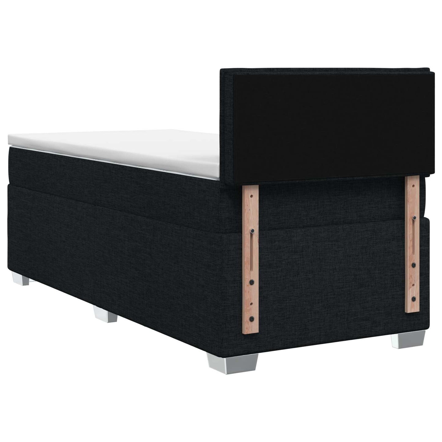 Boxspringbett mit Matratze und LED Schwarz 90 x 190 cm Stoff
