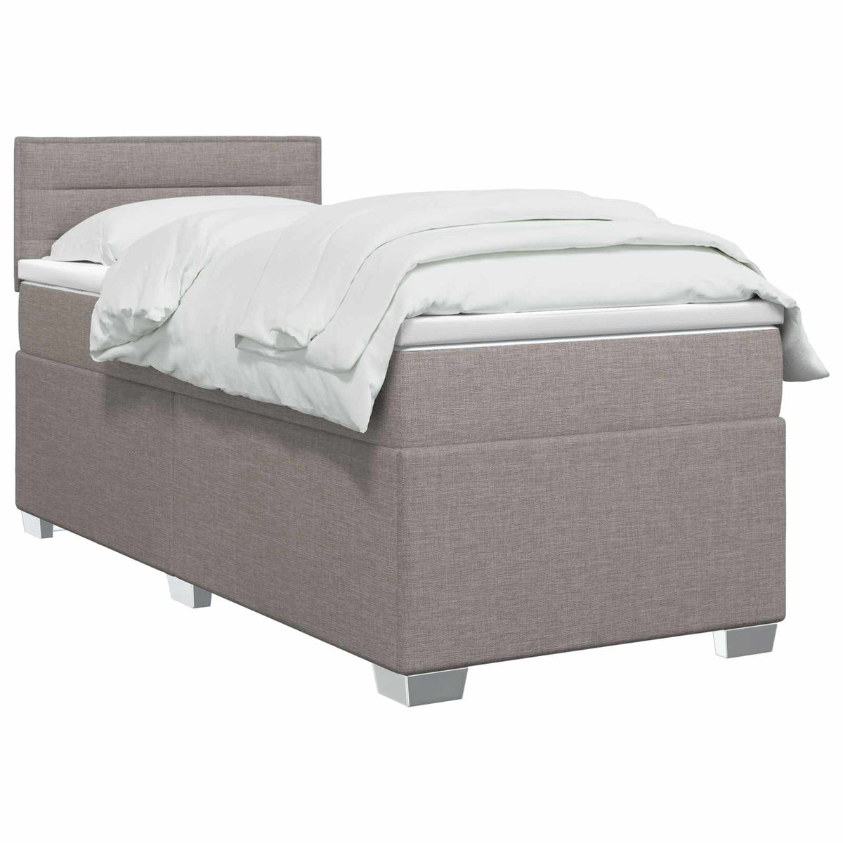 Boxspringbett mit Matratze und LED Taupe 90 x 200 cm Stoff