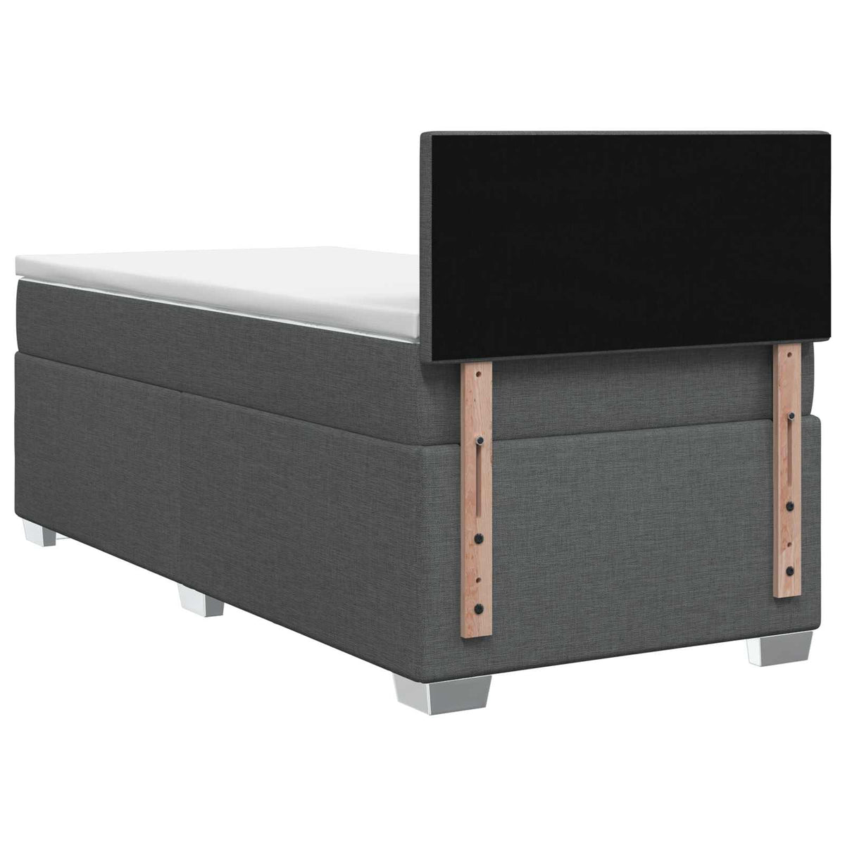 Boxspringbett mit Matratze und LED Dunkelgrau 90 x 200 cm Stoff