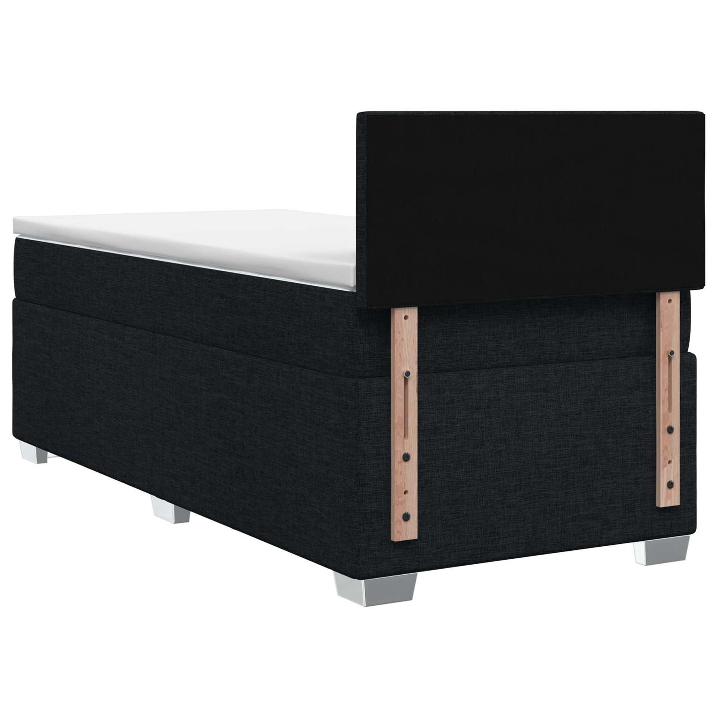 Boxspringbett mit Matratze und LED Schwarz 90 x 200 cm Stoff