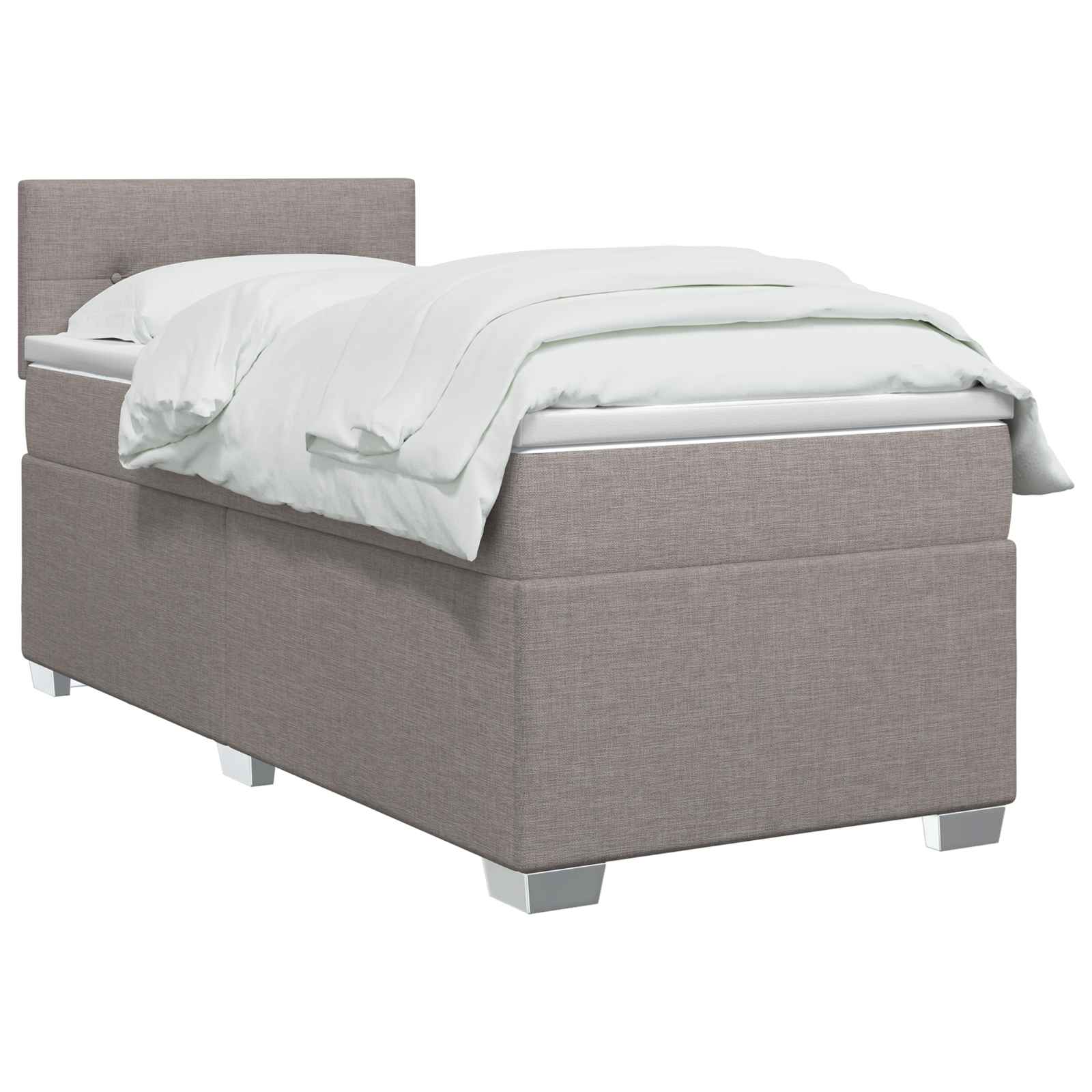 Boxspringbett mit Matratze und LED Taupe 90 x 200 cm Stoff