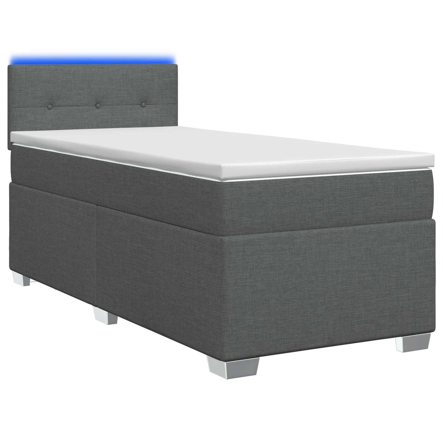 Boxspringbett mit Matratze und LED Dunkelgrau 100 x 200 cm