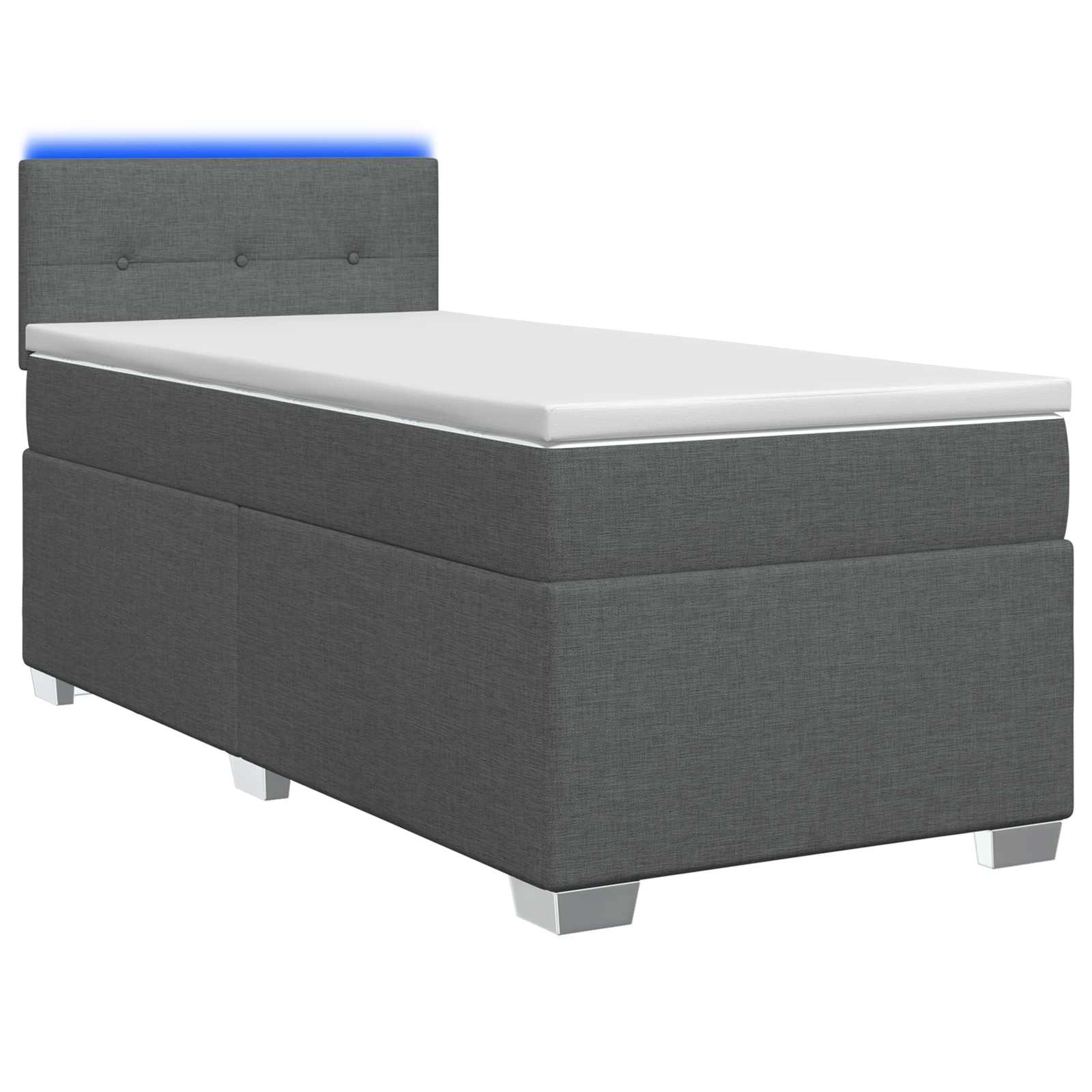 Boxspringbett mit Matratze und LED Dunkelgrau 100 x 200 cm