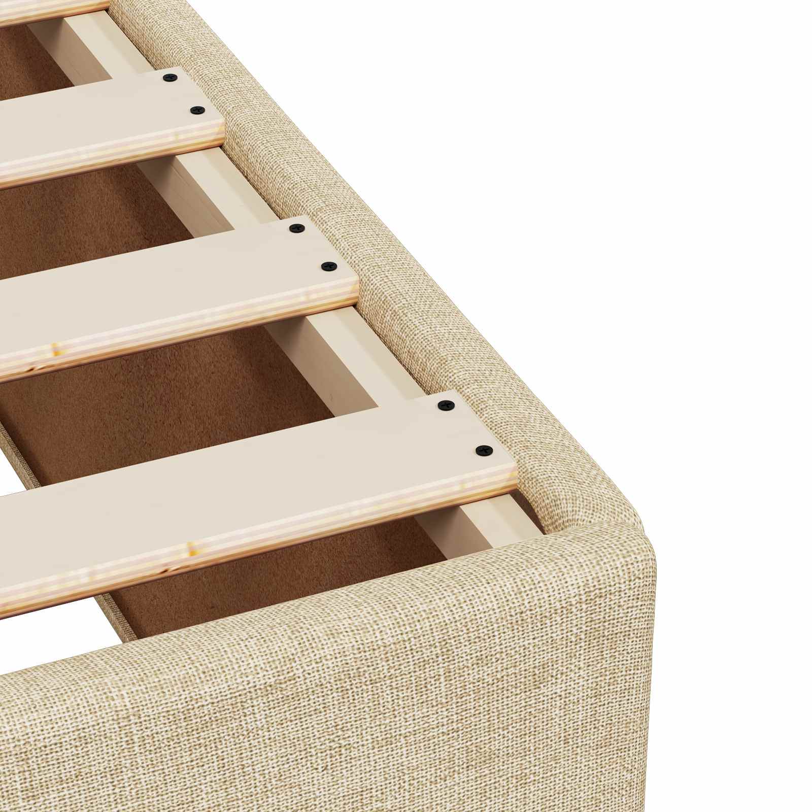 Boxspringbett mit Matratze und LED Creme 100 x 200 cm Stoff