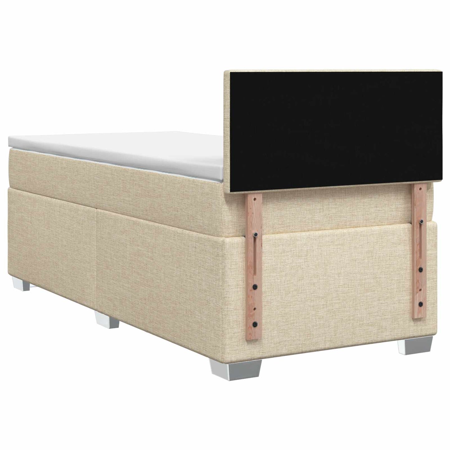 Boxspringbett mit Matratze und LED Creme 100 x 200 cm Stoff