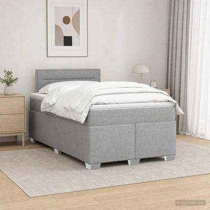 Boxspringbett mit Matratze und LED Hellgrau 120 x 190 cm Stoff
