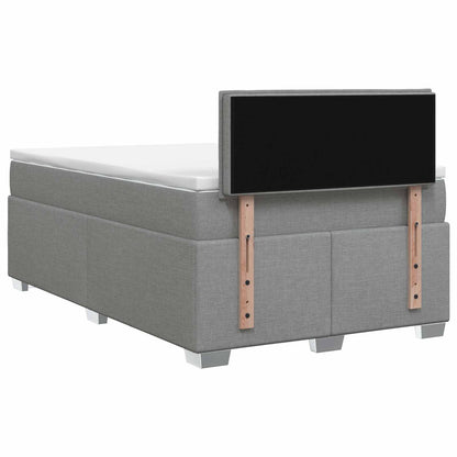 Boxspringbett mit Matratze und LED Hellgrau 120 x 190 cm Stoff