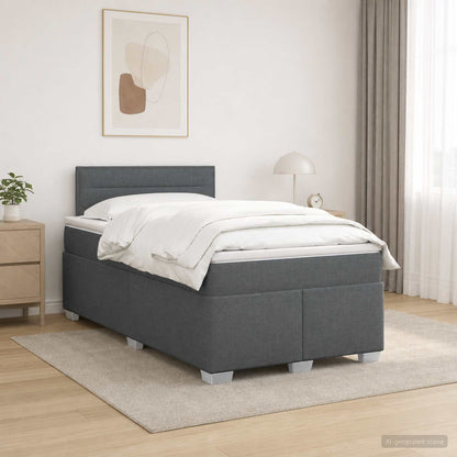 Boxspringbett mit Matratze und LED Dunkelgrau 120 x 190 cm