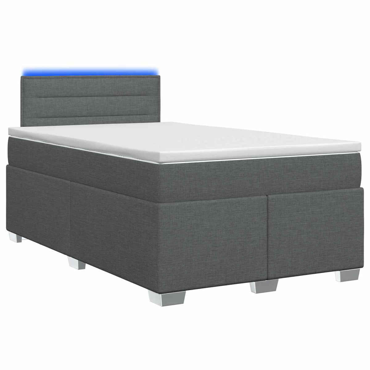 Boxspringbett mit Matratze und LED Dunkelgrau 120 x 190 cm