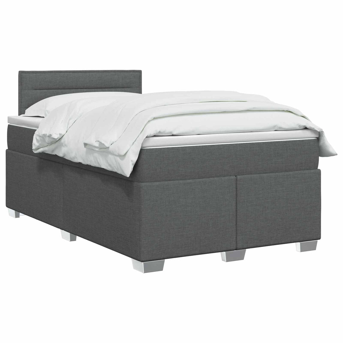 Boxspringbett mit Matratze und LED Dunkelgrau 120 x 190 cm
