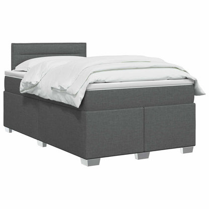 Boxspringbett mit Matratze und LED Dunkelgrau 120 x 190 cm
