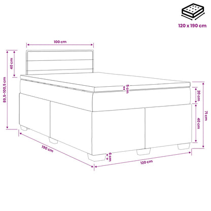 Boxspringbett mit Matratze und LED Schwarz 120 x 190 cm Stoff