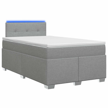 Boxspringbett mit Matratze und LED Hellgrau 120 x 190 cm Stoff