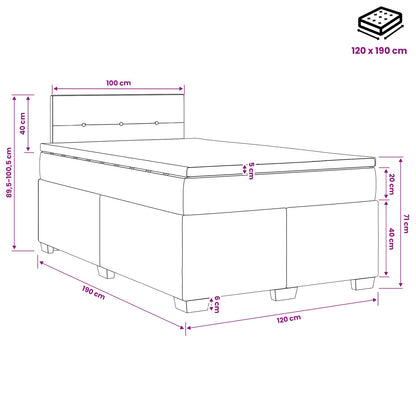 Boxspringbett mit Matratze und LED Hellgrau 120 x 190 cm Stoff