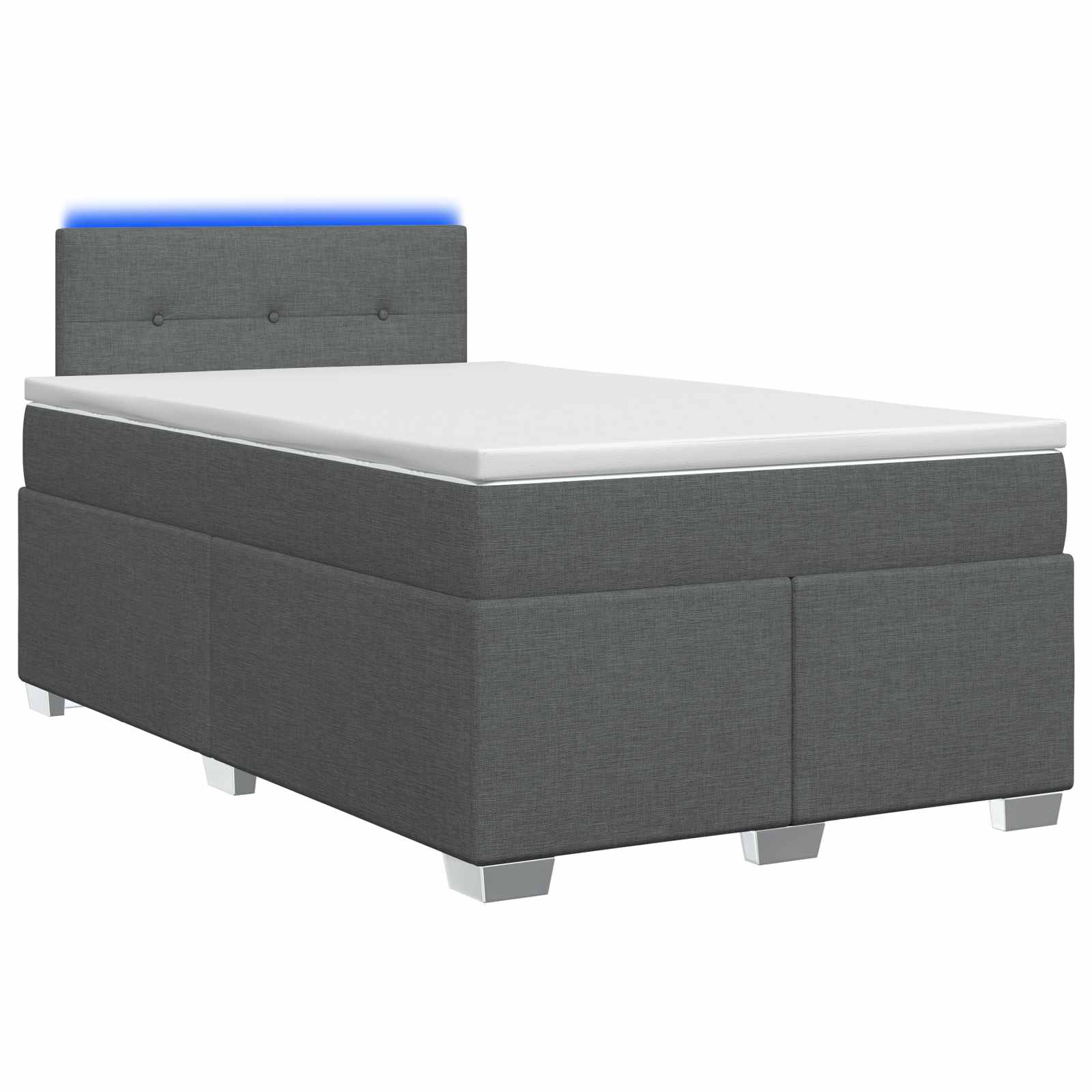 Boxspringbett mit Matratze und LED Dunkelgrau 120 x 190 cm