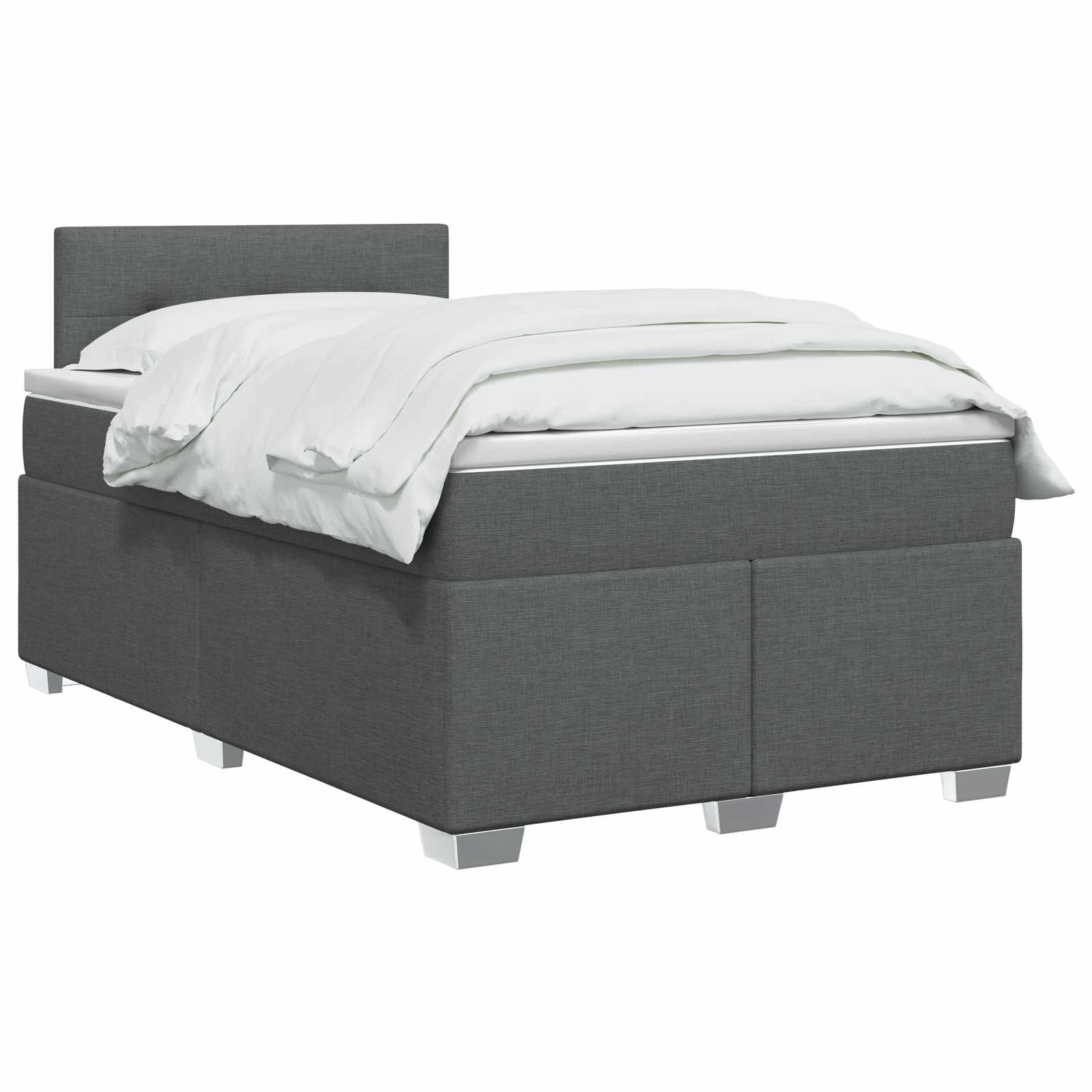 Boxspringbett mit Matratze und LED Dunkelgrau 120 x 190 cm