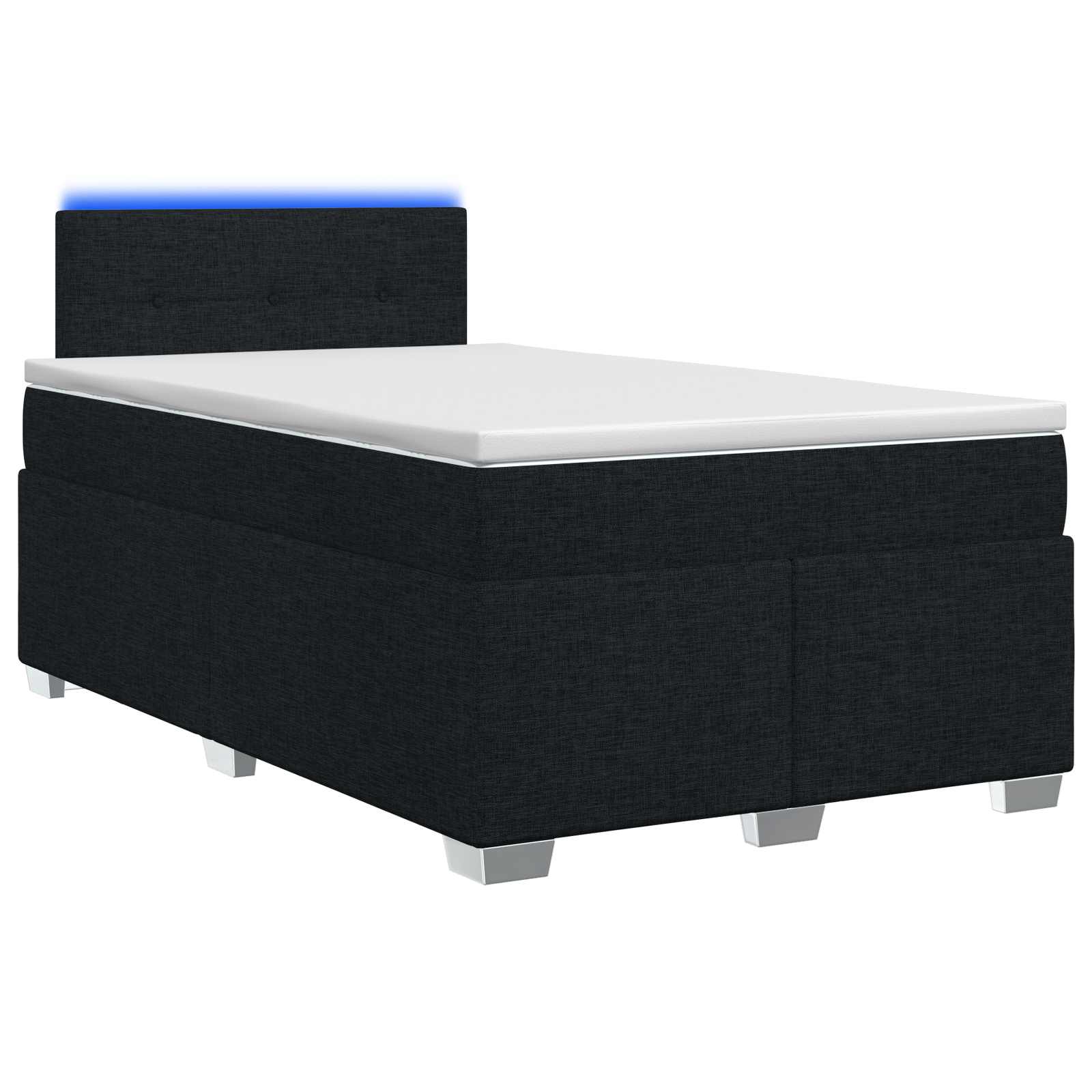 Boxspringbett mit Matratze und LED Schwarz 120 x 190 cm Stoff
