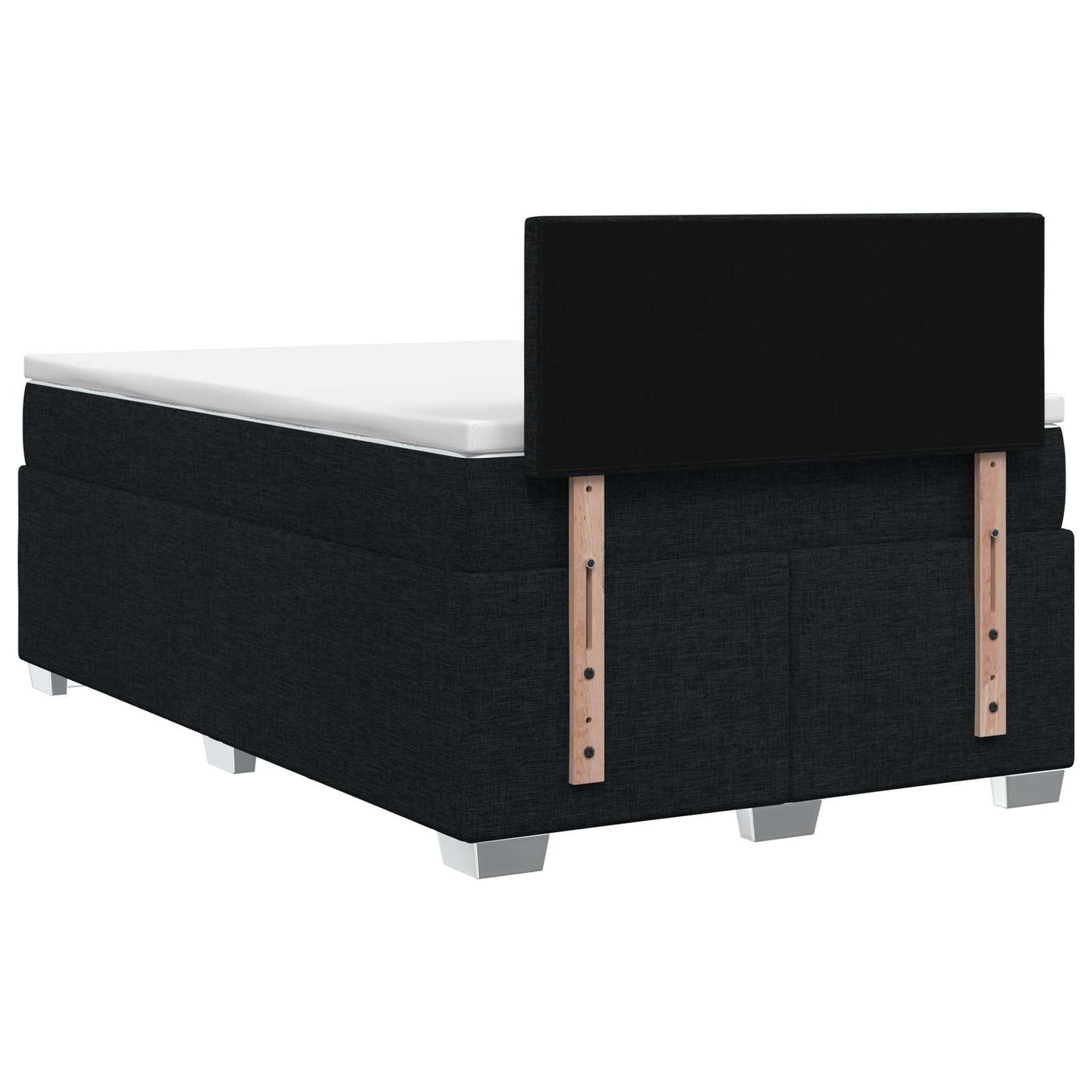 Boxspringbett mit Matratze und LED Schwarz 120 x 200 cm Stoff