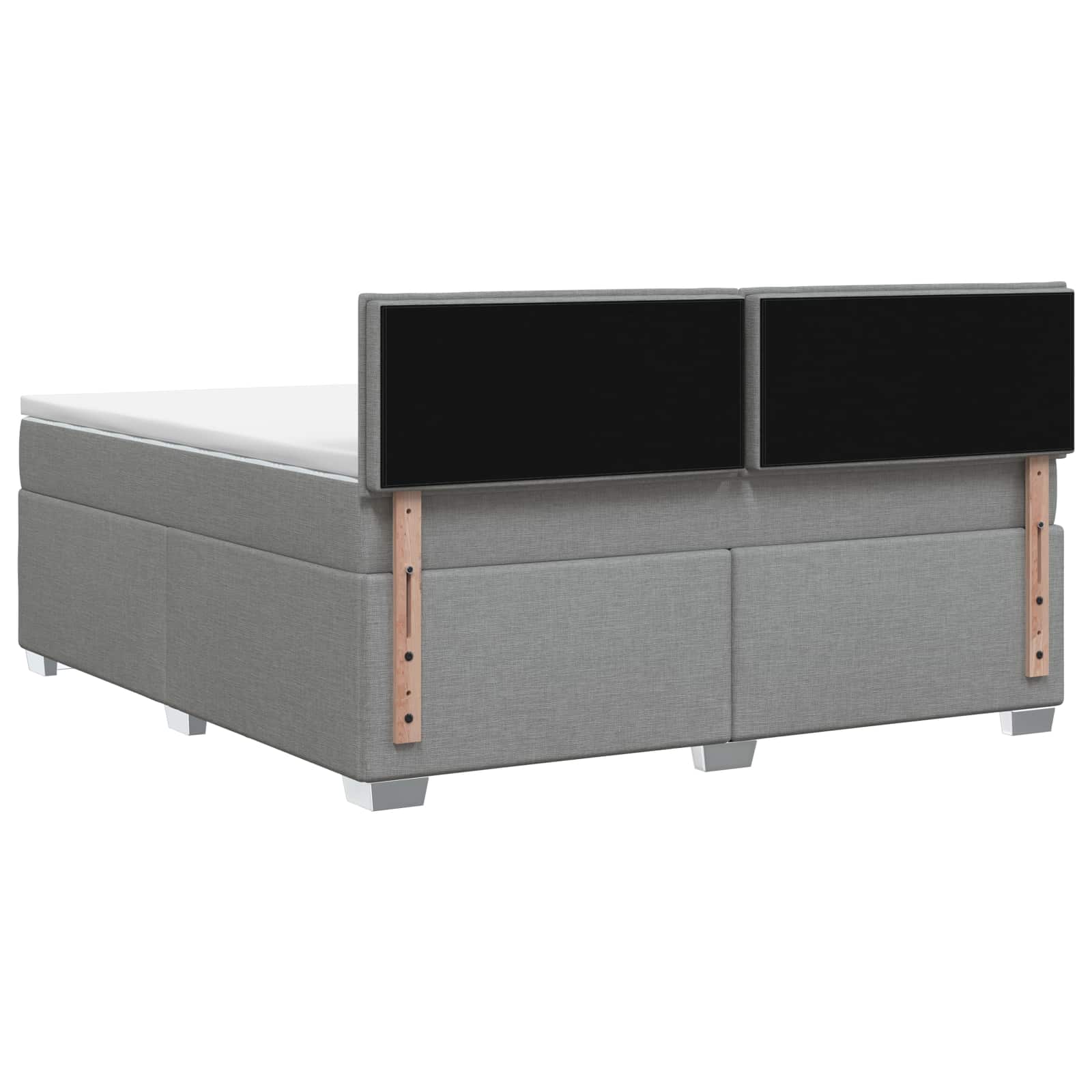 Boxspringbett mit Matratze und LED Hellgrau 140 x 190 cm Stoff