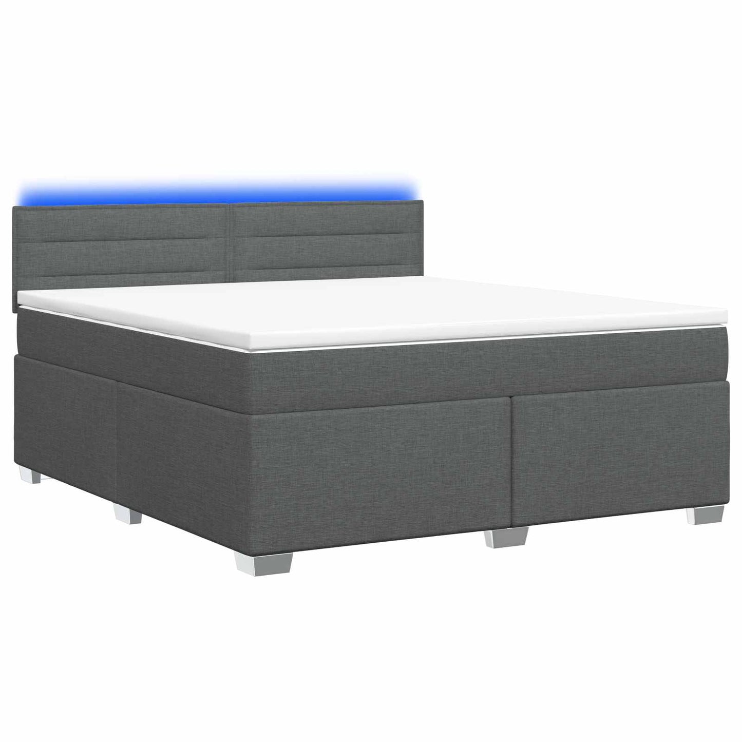 Boxspringbett mit Matratze und LED Dunkelgrau 140 x 190 cm