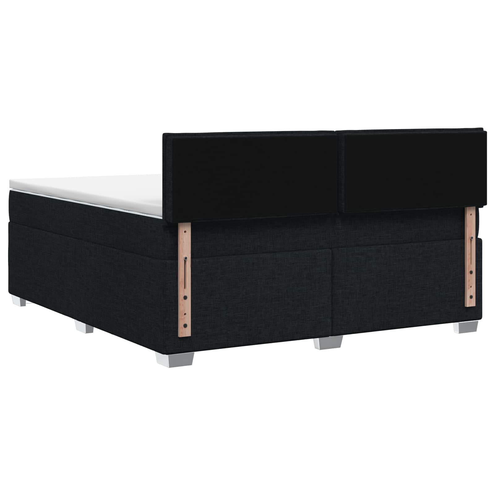 Boxspringbett mit Matratze und LED Schwarz 140 x 190 cm Stoff