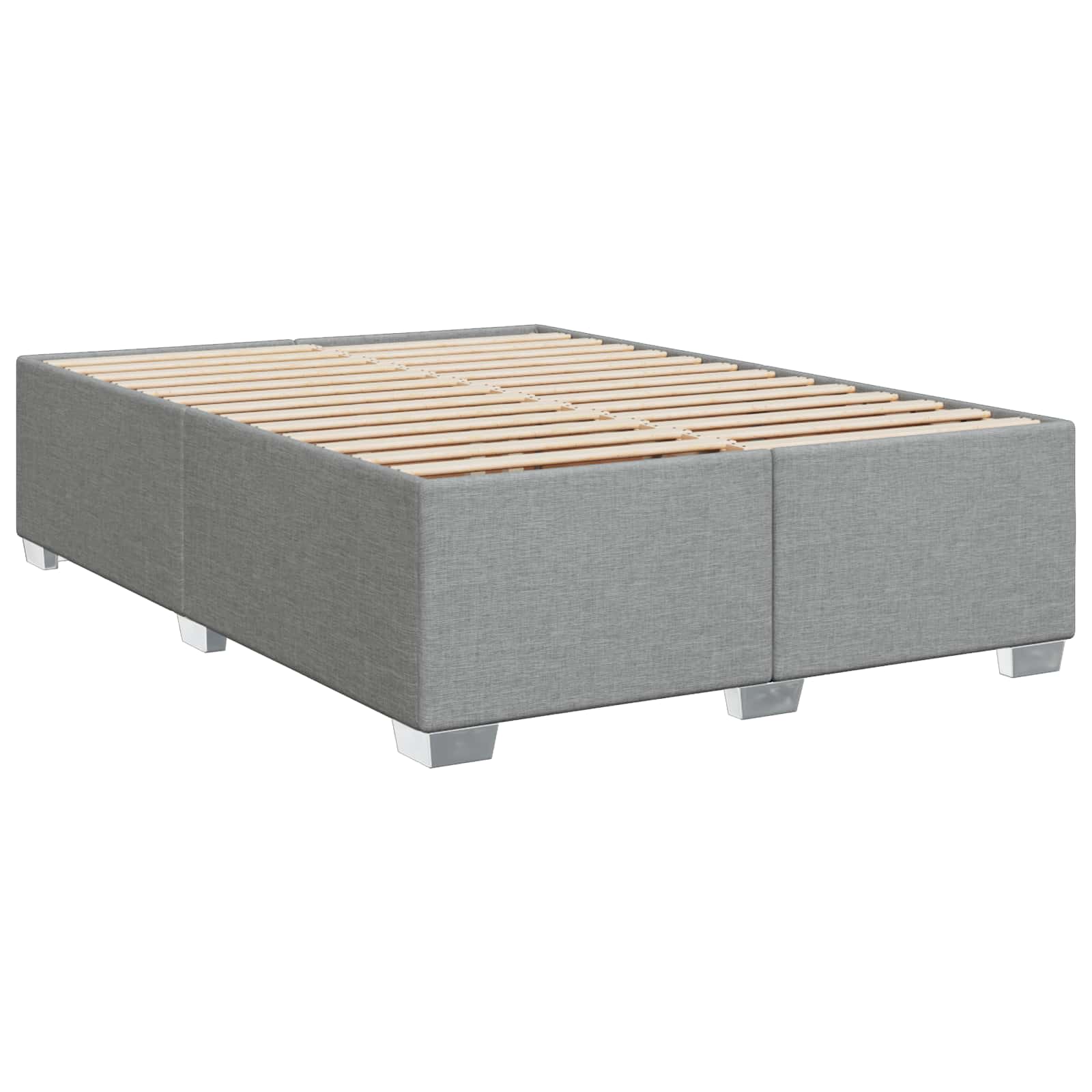 Boxspringbett mit Matratze und LED Hellgrau 140 x 190 cm Stoff