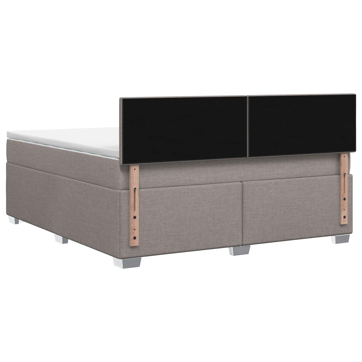 Boxspringbett mit Matratze und LED Taupe 140 x 190 cm Stoff