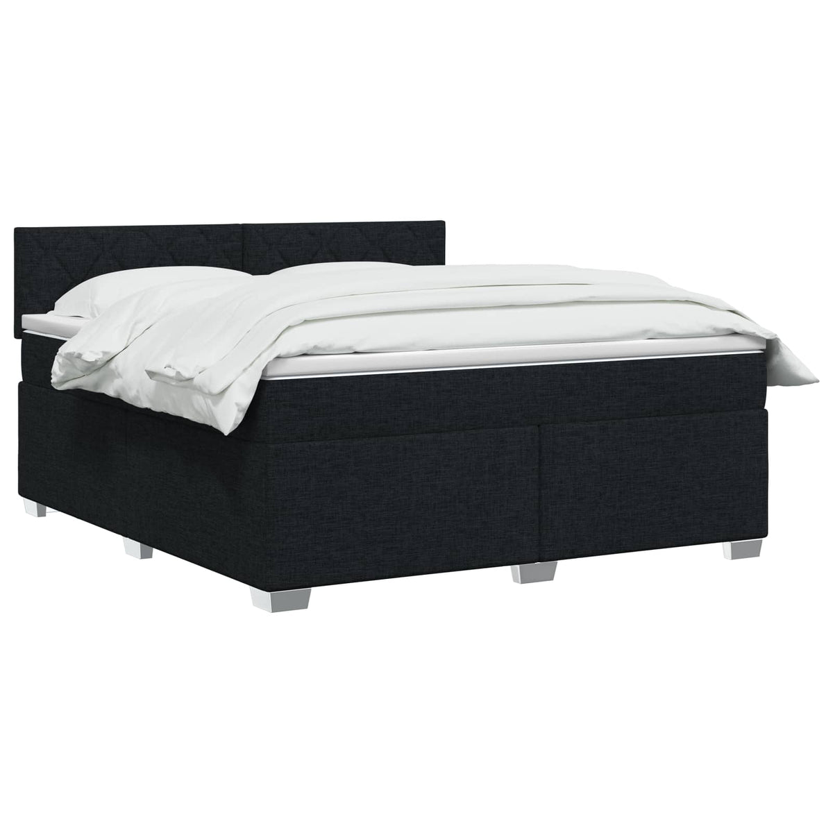 Boxspringbett mit Matratze und LED Schwarz 140 x 190 cm Stoff