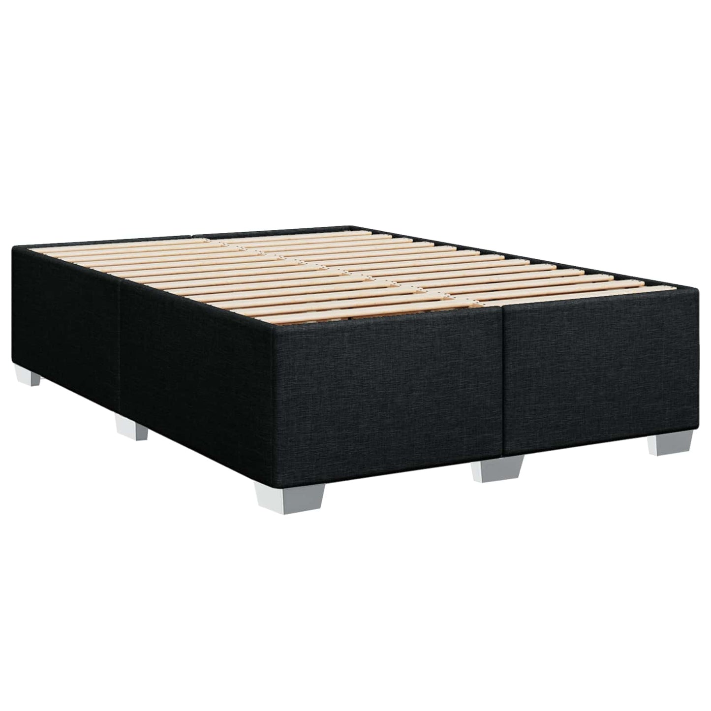 Boxspringbett mit Matratze und LED Schwarz 140 x 200 cm Stoff