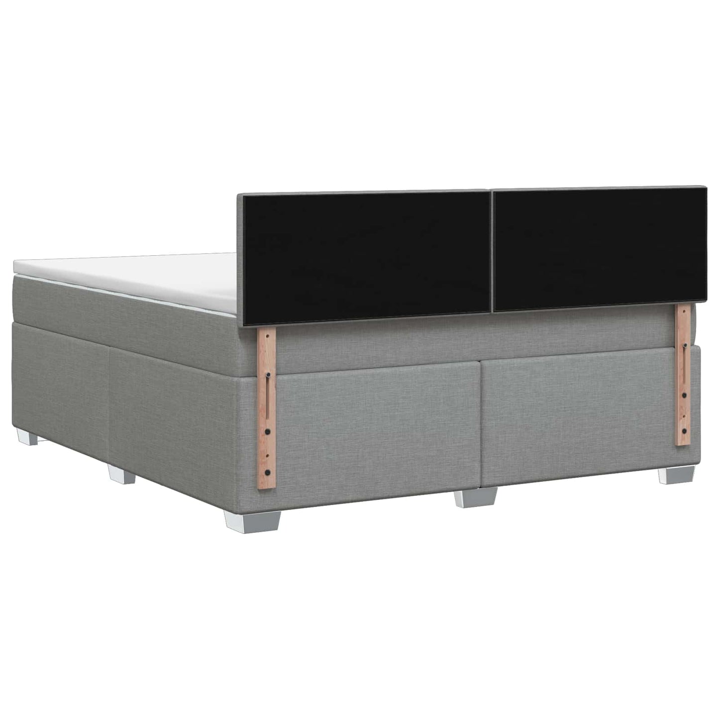 Boxspringbett mit Matratze und LED Hellgrau 140 x 200 cm Stoff