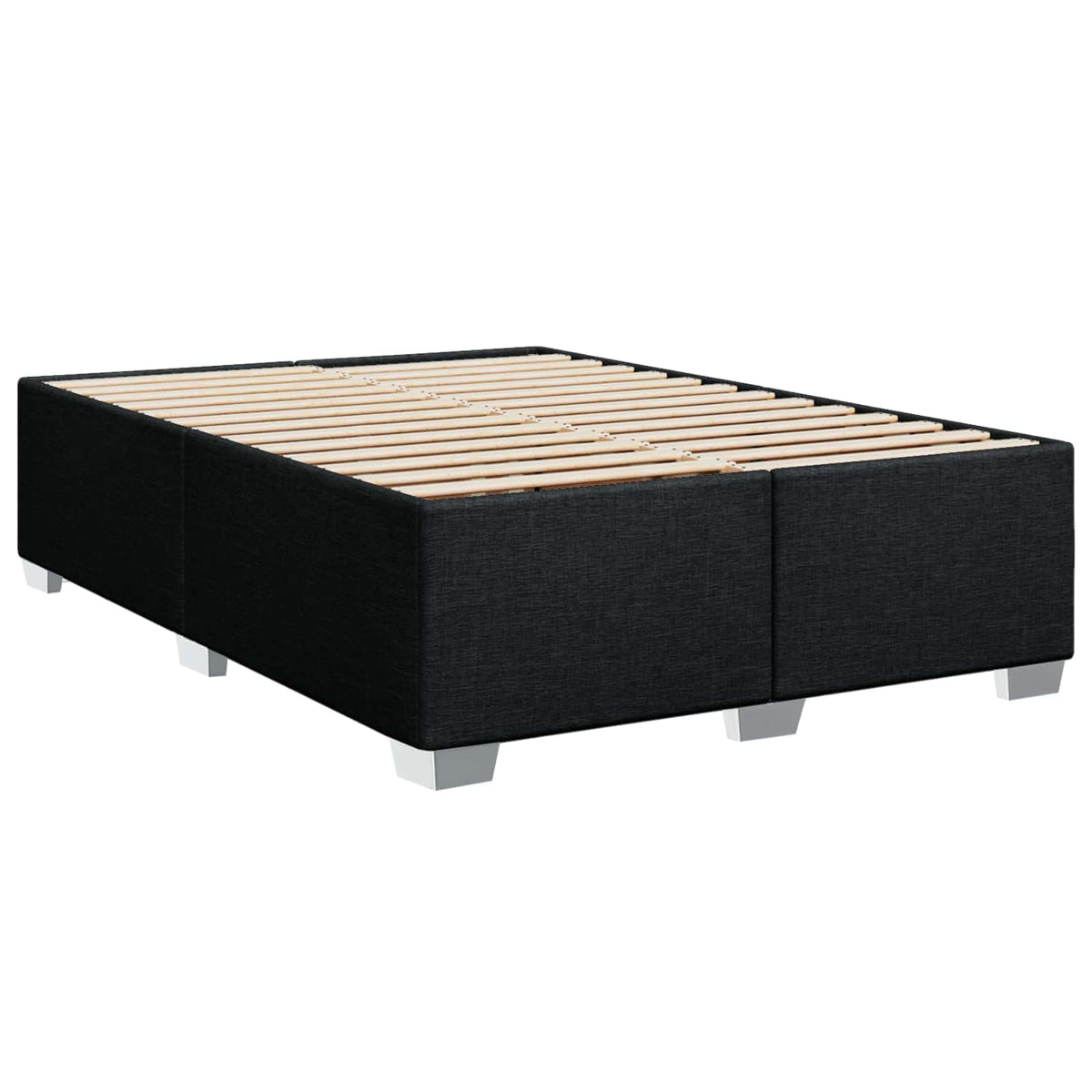 Boxspringbett mit Matratze und LED Schwarz 160 x 200 cm Stoff