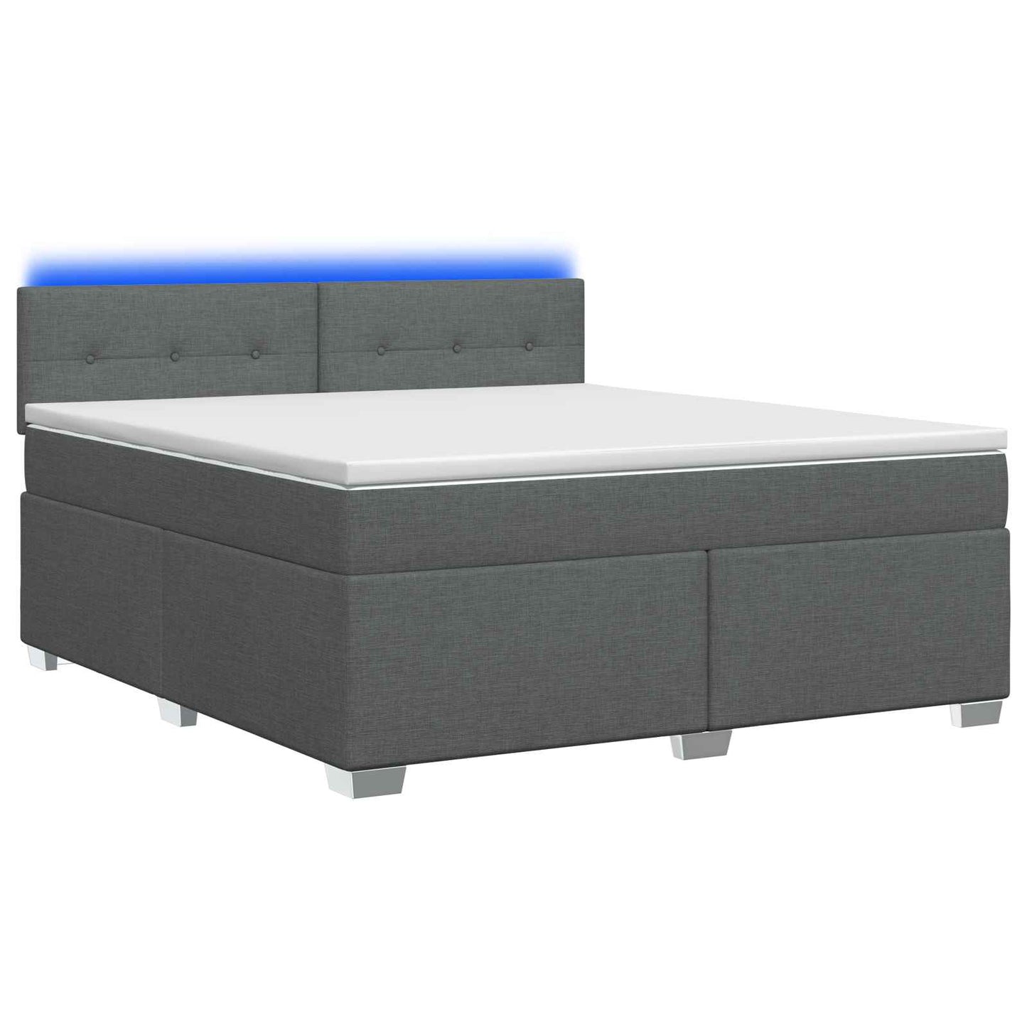 Boxspringbett mit Matratze und LED Dunkelgrau 160 x 200 cm