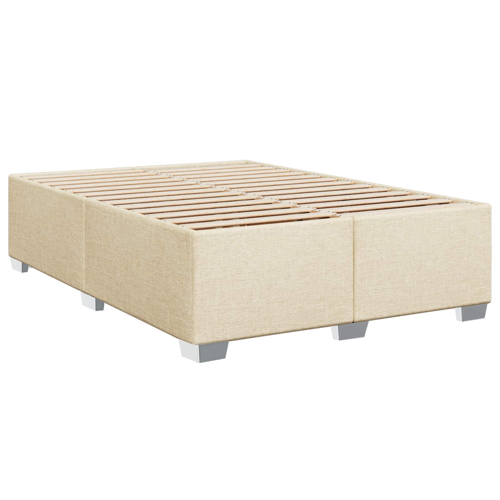 Boxspringbett mit Matratze und LED Creme 160 x 200 cm Stoff