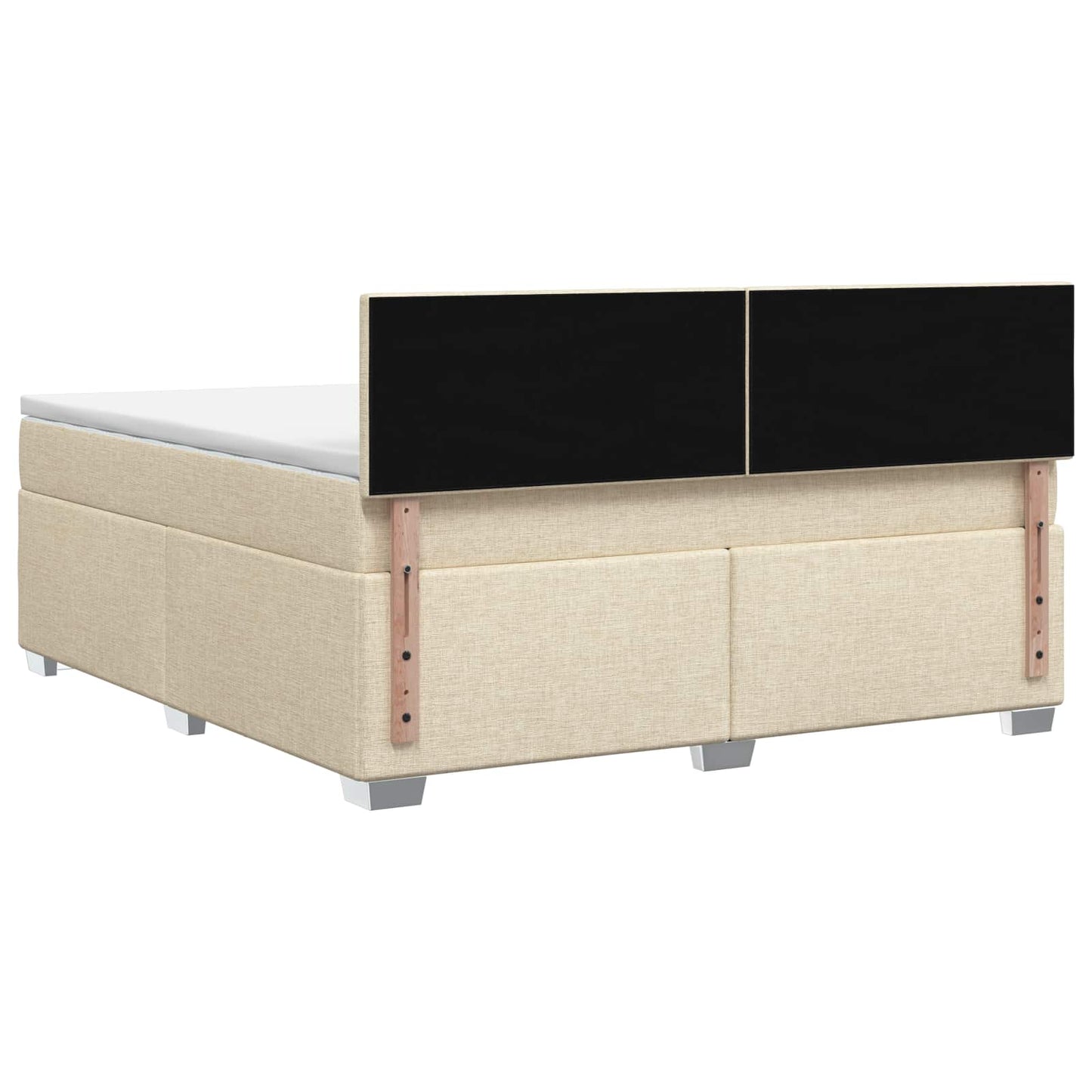 Boxspringbett mit Matratze und LED Creme 160 x 200 cm Stoff