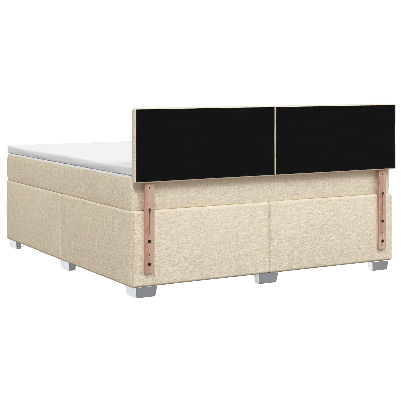 Boxspringbett mit Matratze und LED Creme 160 x 200 cm Stoff