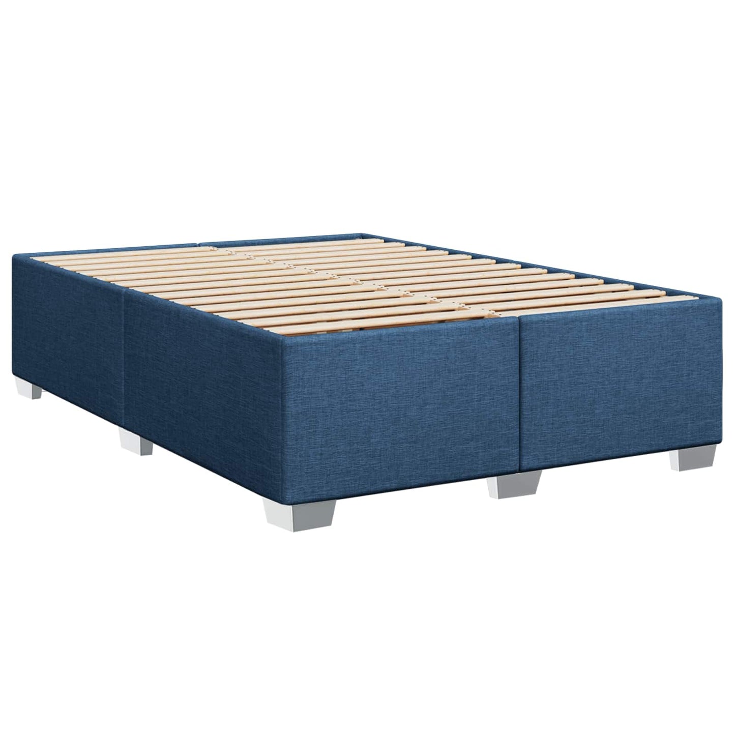 Boxspringbett mit Matratze und LED Blau 160 x 200 cm Stoff