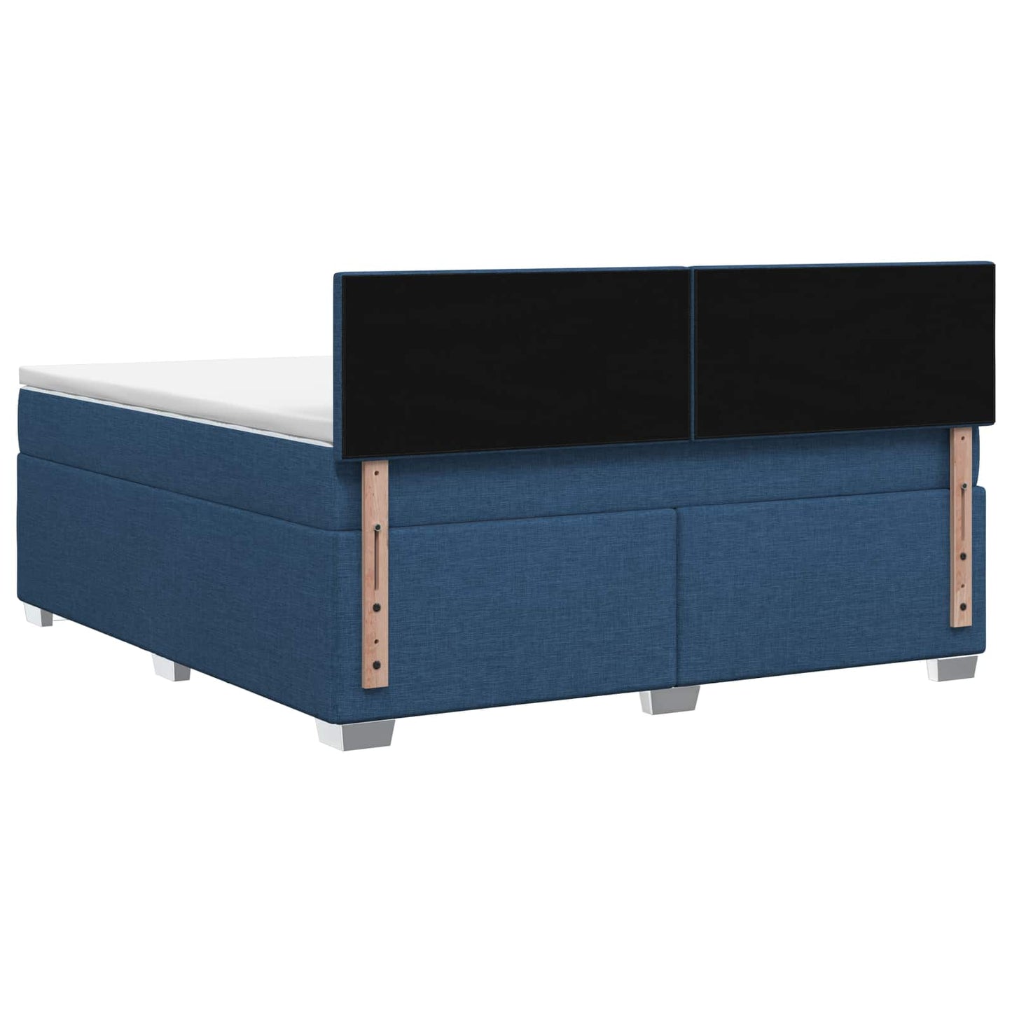 Boxspringbett mit Matratze und LED Blau 160 x 200 cm Stoff