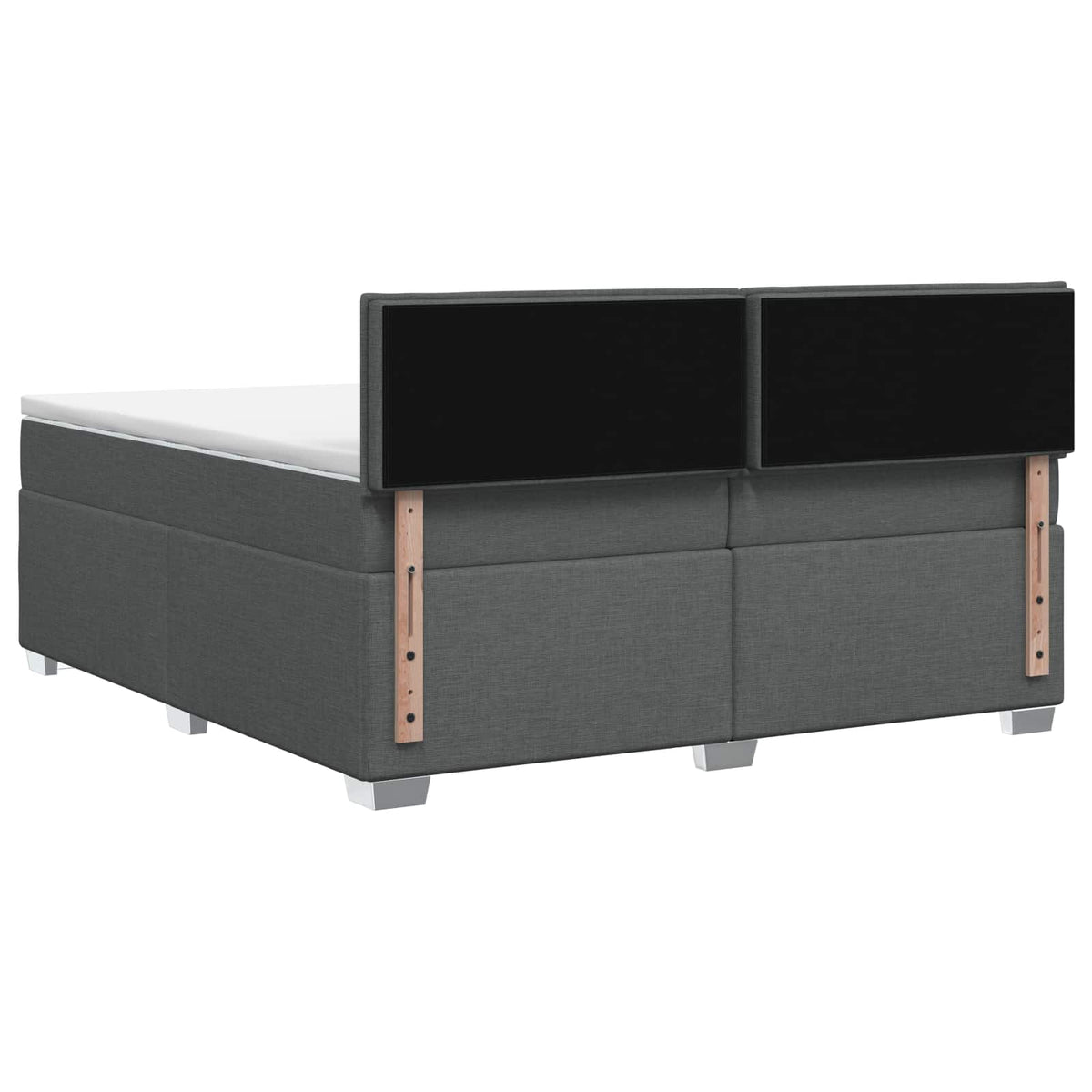 Boxspringbett mit Matratze und LED Dunkelgrau 200 x 200 cm