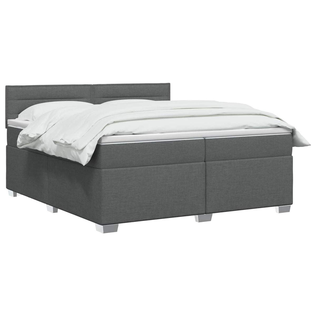 Boxspringbett mit Matratze und LED Dunkelgrau 200 x 200 cm