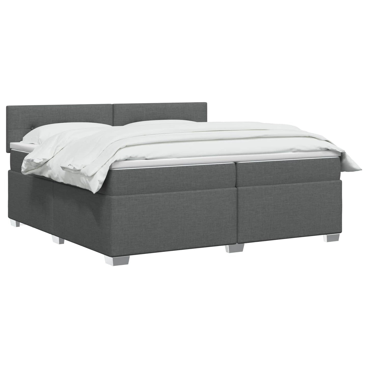 Boxspringbett mit Matratze und LED Dunkelgrau 200 x 200 cm