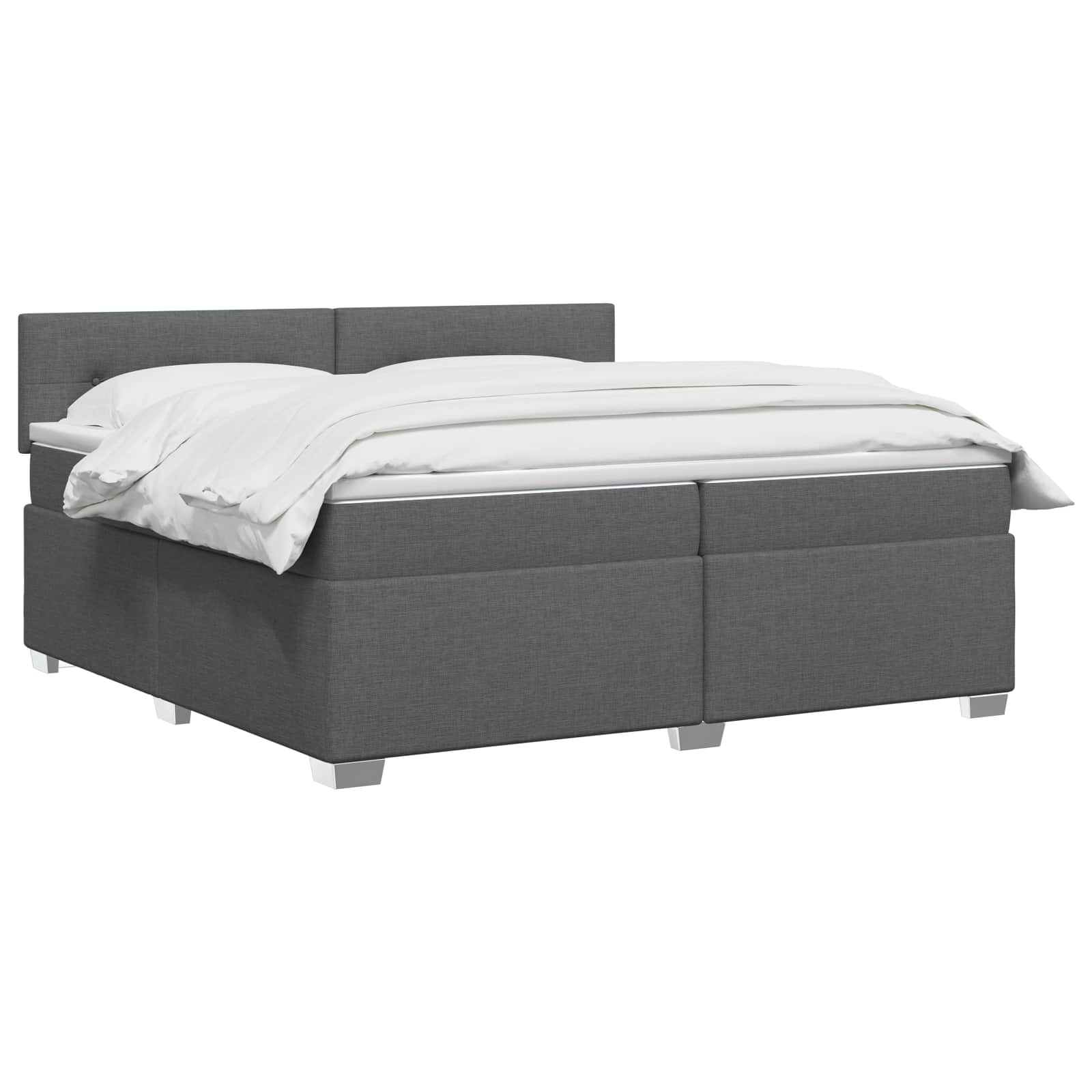 Boxspringbett mit Matratze und LED Dunkelgrau 200 x 200 cm