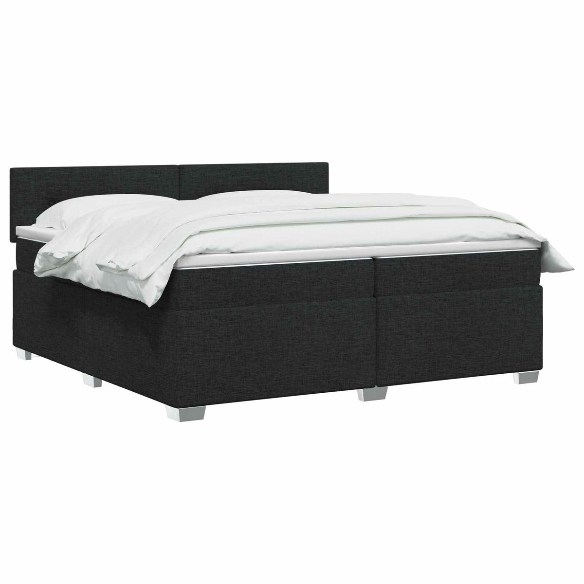 Boxspringbett mit Matratze und LED Schwarz 200 x 200 cm Stoff