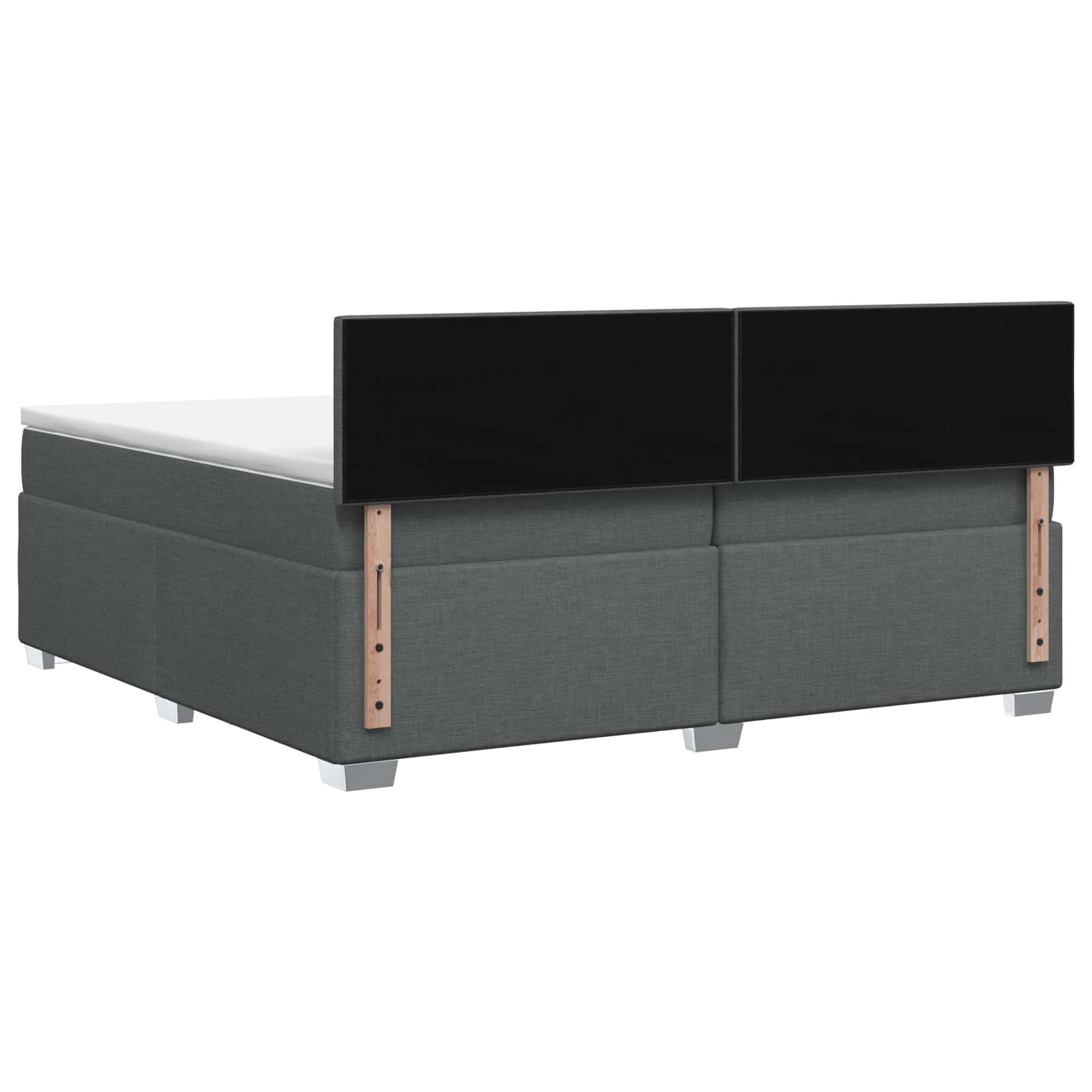 Boxspringbett mit Matratze und LED Dunkelgrau 200 x 200 cm