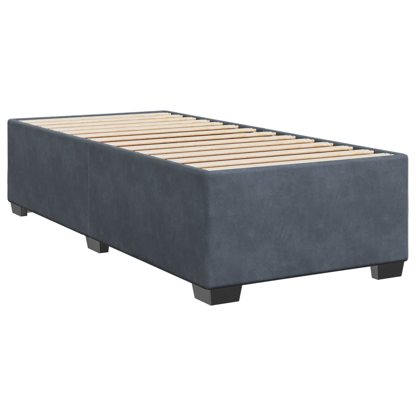 Boxspringbett mit Matratze und LED Dunkelgrau 80 x 200 cm Samt