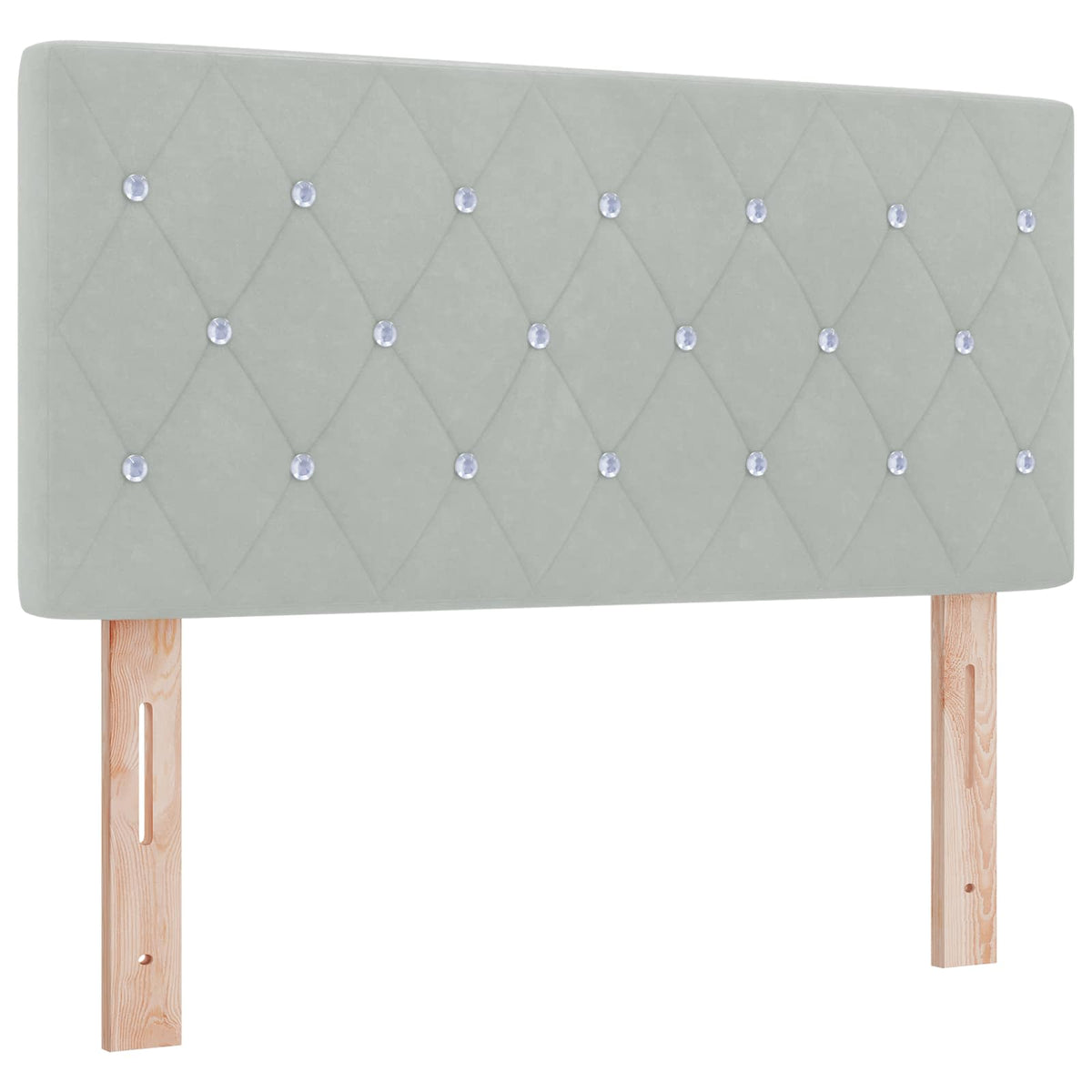 Boxspringbett mit Matratze und LED Hellgrau 90 x 190 cm Samt