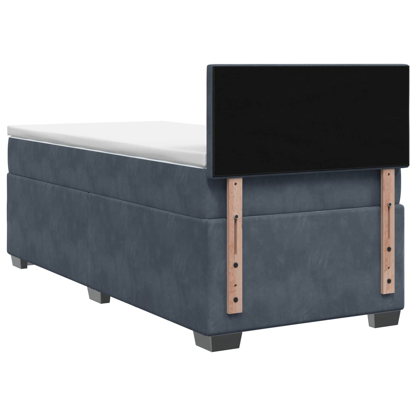 Boxspringbett mit Matratze und LED Dunkelgrau 90 x 200 cm Samt