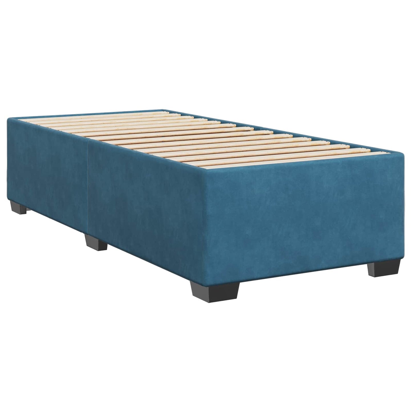 Boxspringbett mit Matratze und LED Blau 90 x 200 cm Samt