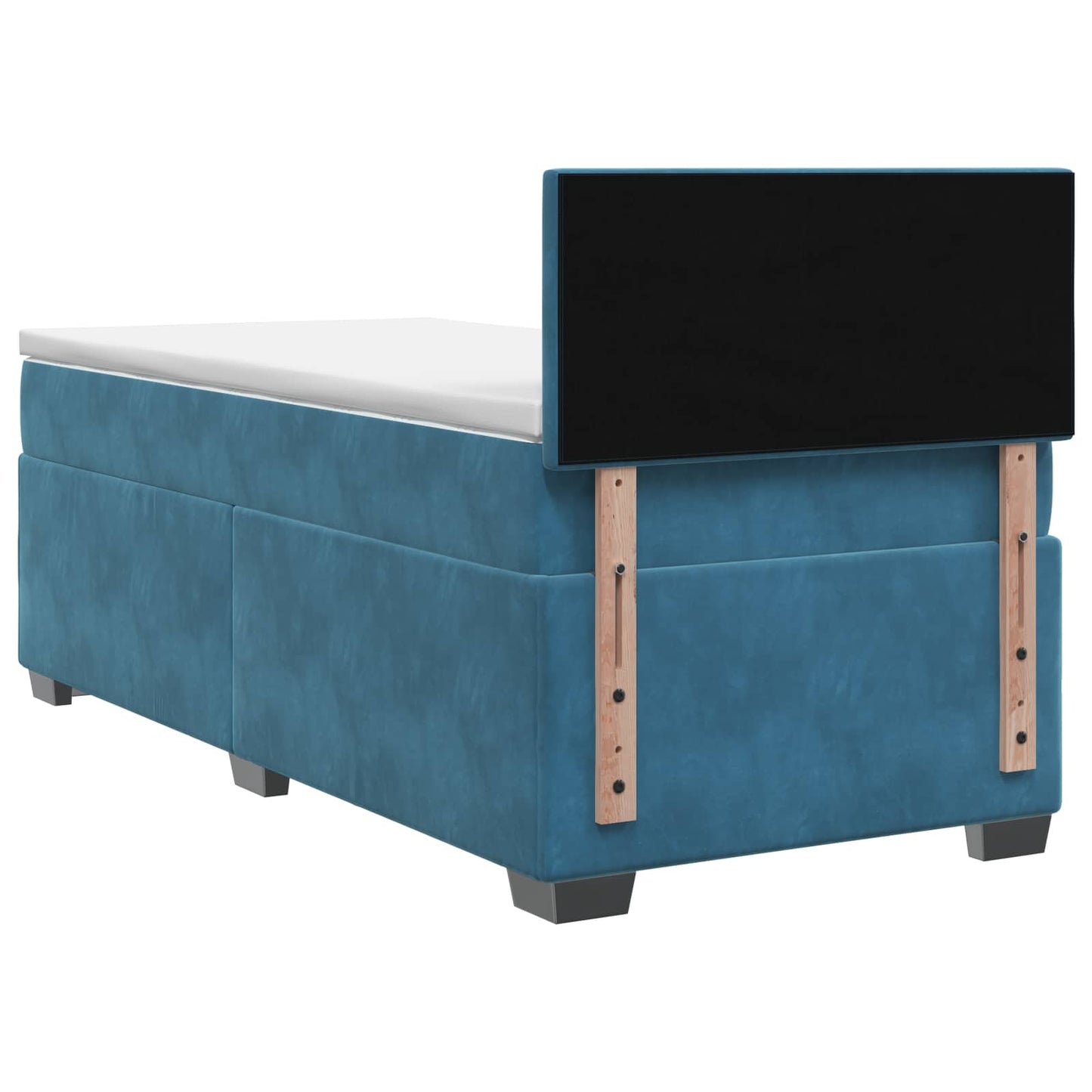 Boxspringbett mit Matratze und LED Blau 90 x 200 cm Samt